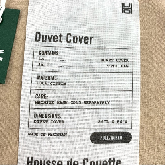 Urban Outfitters Crisscross Tufted Duvet Cover Full / Queen Tan Peachy Boho NWT - Picture 6 of 8